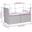 Havemøbelsofa med pude Grå 124 x 62 x 69 cm Poly rattan