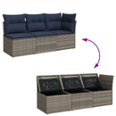 Havemøbelsofa med pude Grå 172 x 62 x 69 cm Poly rattan