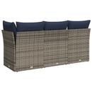 Havemøbelsofa med pude Grå 172 x 62 x 69 cm Poly rattan