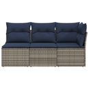 Havemøbelsofa med pude Grå 172 x 62 x 69 cm Poly rattan