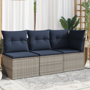 Havemøbelsofa med pude Grå 172 x 62 x 69 cm Poly rattan