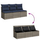 Havemøbelsofa med pude Grå 165 x 62 x 69 cm Poly rattan