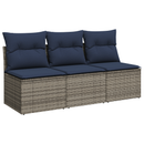 Havemøbelsofa med pude Grå 165 x 62 x 69 cm Poly rattan