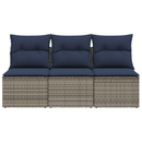 Havemøbelsofa med pude Grå 165 x 62 x 69 cm Poly rattan