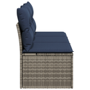 Havemøbelsofa med pude Grå 165 x 62 x 69 cm Poly rattan