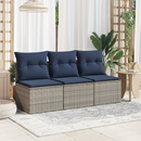 Havemøbelsofa med pude Grå 165 x 62 x 69 cm Poly rattan