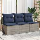 Havemøbelsofa med pude Grå 165 x 62 x 69 cm Poly rattan
