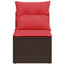 | Havemøbelsofa | med pude Brun 55 x 62 x 69 cm polyrattan