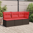 | Havemøbelsofa | med pude Brun 55 x 62 x 69 cm polyrattan