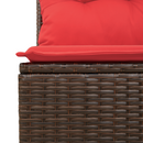 | Havemøbelsofa | med pude Brun 124 x 62 x 69 cm polyrattan