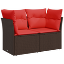 | Havemøbelsofa | med pude Brun 124 x 62 x 69 cm polyrattan