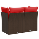 | Havemøbelsofa | med pude Brun 124 x 62 x 69 cm polyrattan