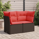 | Havemøbelsofa | med pude Brun 124 x 62 x 69 cm polyrattan