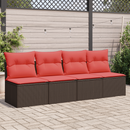 | Havemøbelsofa | med pude Brun 227 x 62 x 69 cm polyrattan