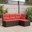 haveskammel med hynde brun 55x55x37 cm polyrattan