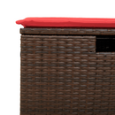 haveskammel med hynde brun 55x55x37 cm polyrattan