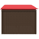 haveskammel med hynde brun 55x55x37 cm polyrattan