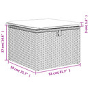 haveskammel med hynde brun 55x55x37 cm polyrattan