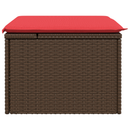 haveskammel med hynde brun 55x55x37 cm polyrattan