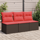 | Havemøbelsofa | med pude Brun 165 x 62 x 69 cm Poly rattan