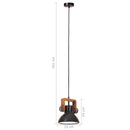 industriel hængelampe 25 W rund 19 cm E27 mat sort - xlshop.dk