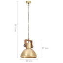 industriel hængelampe 25 W rund 30 cm E27 messingfarvet - xlshop.dk