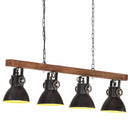 industriel loftlampe E27 mangotræ sort - xlshop.dk