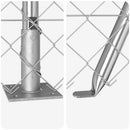 Kædehegn med betonbund 25 x 0,6 m Galvaniseret stål Sølv Mesh - xlshop.dk