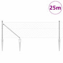 Kædehegn med pigge 25 x 0,6 m Galvaniseret stål Sølv Mesh - xlshop.dk
