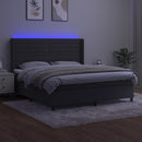 kontinentalseng med LED-lys 160x200 cm fløjl mørkegrå - xlshop.dk