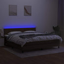 kontinentalseng med LED-lys 160x200 cm stof mørkebrun - xlshop.dk
