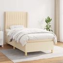 kontinentalseng med madras 90x190 cm stof cremefarvet - xlshop.dk