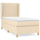 kontinentalseng med madras 90x190 cm stof cremefarvet - xlshop.dk