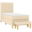 kontinentalseng med madras 90x190 cm stof cremefarvet - xlshop.dk
