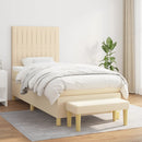 kontinentalseng med madras 90x190 cm stof cremefarvet - xlshop.dk