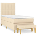 kontinentalseng med madras 90x190 cm stof cremefarvet - xlshop.dk