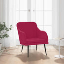 lænestol 63x76x80 cm velour Vinrød - xlshop.dk
