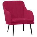 lænestol 63x76x80 cm velour Vinrød - xlshop.dk