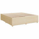 LED boksmadrasseng med madras Cremefarvet 160 x 200 cm Stof - xlshop.dk