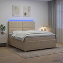 LED boksmadrasseng med madras Cremefarvet 160 x 200 cm Stof - xlshop.dk