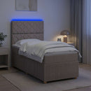LED boksmadrasseng med madras Gråbrun 80 x 200 cm Stof - xlshop.dk