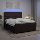 LED boksmadrasseng med madras Mørk Brun 140 x 190 cm Stof - xlshop.dk