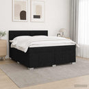 LED boksmadrasseng med madras Sort 160 x 200 cm Stof - xlshop.dk