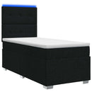 LED boksmadrasseng med madras Sort 80 x 200 cm Stof - xlshop.dk