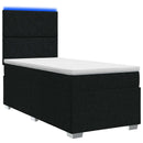 LED boksmadrasseng med madras Sort 80 x 200 cm Stof - xlshop.dk