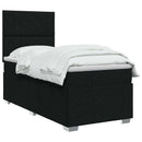LED boksmadrasseng med madras Sort 80 x 200 cm Stof - xlshop.dk
