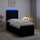 LED boksmadrasseng med madras Sort 80 x 200 cm Stof - xlshop.dk