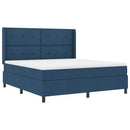 LED Box Spring Bed med hovedgærde Blå 180 x 200 cm Stof - xlshop.dk