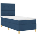 LED Box Spring Bed med hovedgærde Blå 90 x 190 cm Stof - xlshop.dk