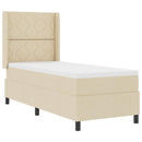 LED Box Spring Bed med hovedgærde Creme 80 x 200 cm Stof - xlshop.dk